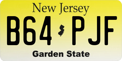 NJ license plate B64PJF