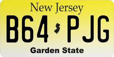 NJ license plate B64PJG