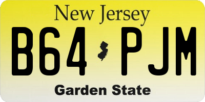 NJ license plate B64PJM