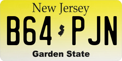 NJ license plate B64PJN