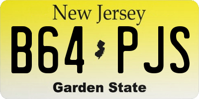 NJ license plate B64PJS
