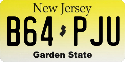 NJ license plate B64PJU