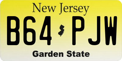 NJ license plate B64PJW