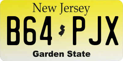 NJ license plate B64PJX