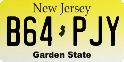 NJ license plate B64PJY