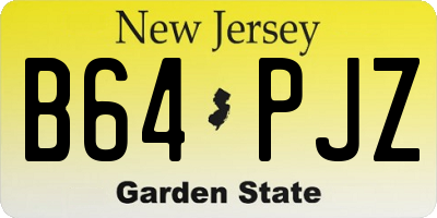 NJ license plate B64PJZ