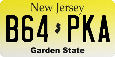NJ license plate B64PKA