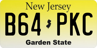 NJ license plate B64PKC