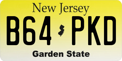 NJ license plate B64PKD
