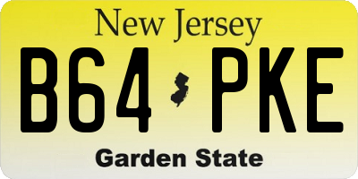 NJ license plate B64PKE