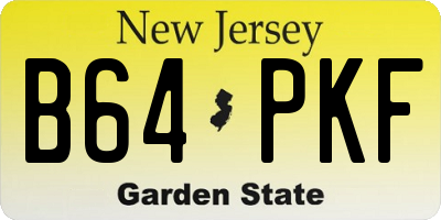 NJ license plate B64PKF
