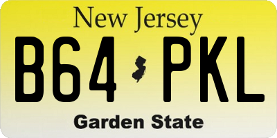 NJ license plate B64PKL