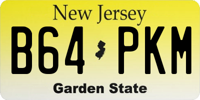 NJ license plate B64PKM