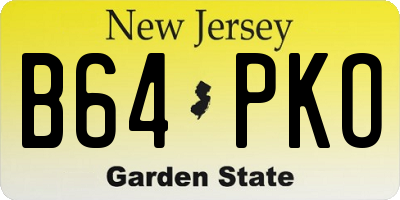NJ license plate B64PKO
