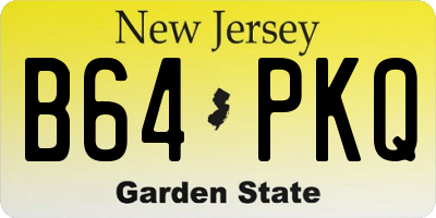 NJ license plate B64PKQ