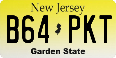 NJ license plate B64PKT