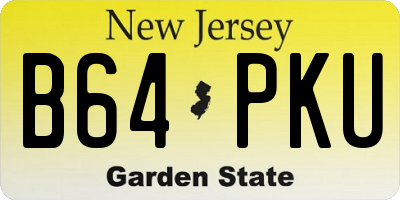 NJ license plate B64PKU