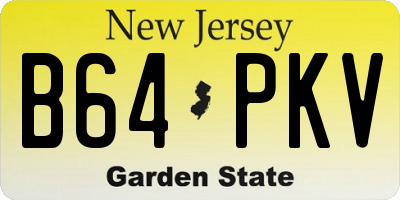 NJ license plate B64PKV