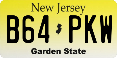 NJ license plate B64PKW