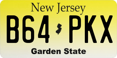 NJ license plate B64PKX