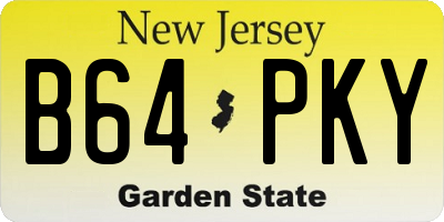 NJ license plate B64PKY