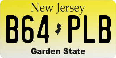 NJ license plate B64PLB