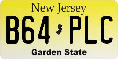NJ license plate B64PLC