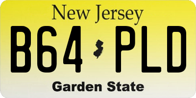 NJ license plate B64PLD