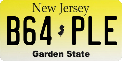 NJ license plate B64PLE