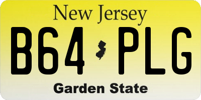 NJ license plate B64PLG