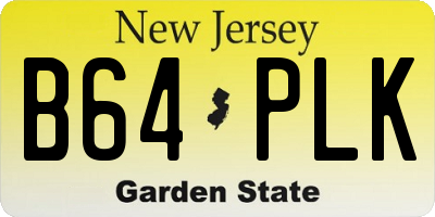NJ license plate B64PLK