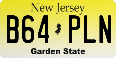 NJ license plate B64PLN