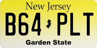 NJ license plate B64PLT