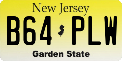 NJ license plate B64PLW