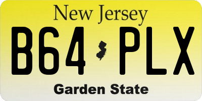 NJ license plate B64PLX