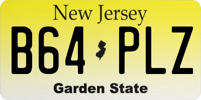NJ license plate B64PLZ