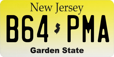 NJ license plate B64PMA