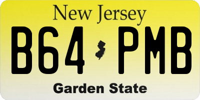 NJ license plate B64PMB