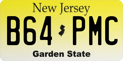 NJ license plate B64PMC