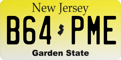 NJ license plate B64PME