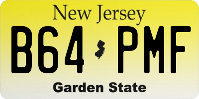 NJ license plate B64PMF