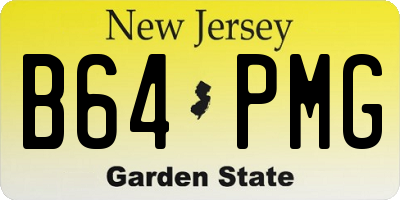 NJ license plate B64PMG