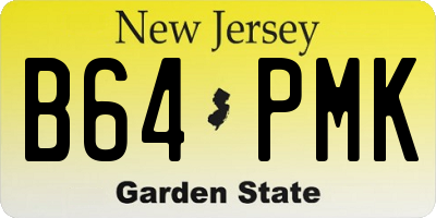 NJ license plate B64PMK