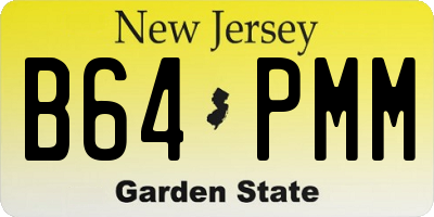 NJ license plate B64PMM
