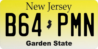 NJ license plate B64PMN