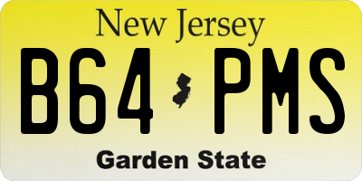 NJ license plate B64PMS