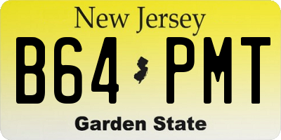 NJ license plate B64PMT