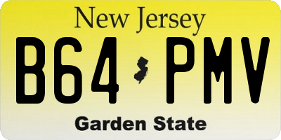 NJ license plate B64PMV