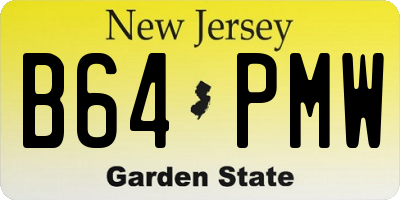 NJ license plate B64PMW