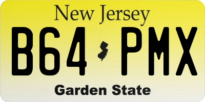 NJ license plate B64PMX